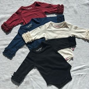 Knit Long Sleeve Ruffle Layering Bodysuit Bundle